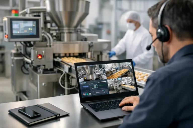 Conexión remota de maquinaria alimentaria
